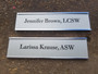 Personalized Engraved Office Wall Name Plate w/ Silver Holder, Employee Name Plate, Cubicle Name Plate, Door Name Plate, Trophy Plate