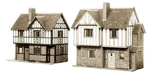 SQB28 OO 2 ELIZABETHAN COTTAGES CARD KIT