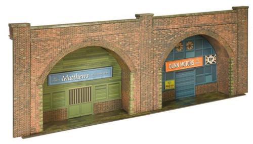 SQC08 OO LOW RELIEF RED BRICK EMBANKMENT ARCHES CARD KIT
