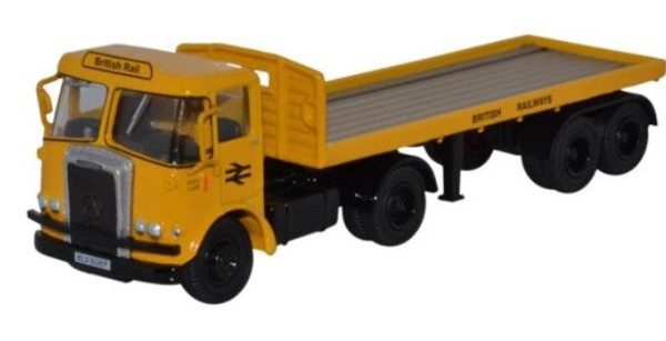 76ATK003 OO ATKINSON BORDERER FLATBED TRAILER BRITISH RAIL YELLOW