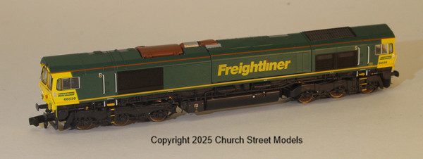 RT-N66-FL-538 N 66538 CLASS 66 FREIGHTLINER GREEN