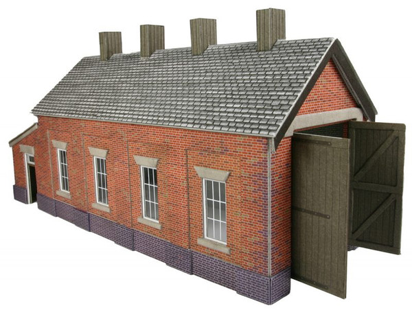 PO331 OO BRICK SINGLE TRACK ENGINE SHED CARD KIT