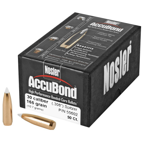 Nosler - AccuBond, 30 Caliber, .308, 50, .308 Diameter, 165 Grain