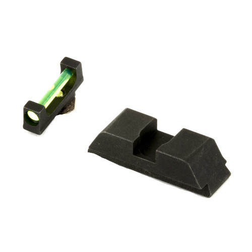 AmeriGlo Sight, Fits GLOCK 17/19/22/23/24/26/27/33/34/35/37/38/39, Green Fiber Front Black Rear