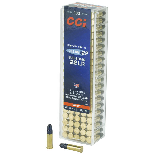 CCI Ammunition Subsonic - 22 LR, 40Gr, Lead Round Nose, 100-Round Box