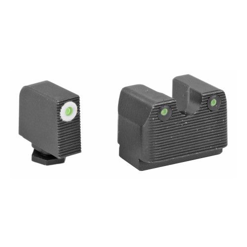 Rival Arms Tritium - Sight, Fits Glock MOS, Black, Rival Arms Tritium 3 Dot Front/Rear Green Night Sight