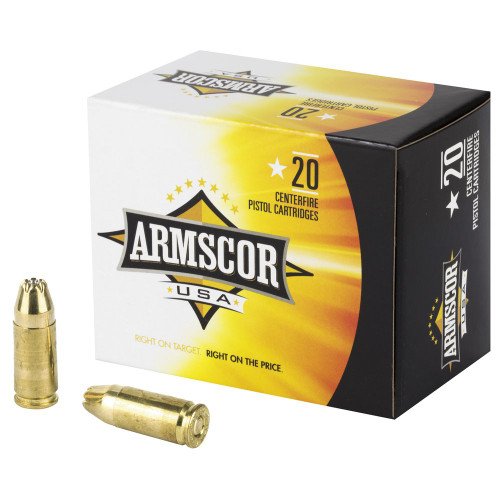 Armscor Ammo - 9MM, 124Gr, Hollow Point, 20-Round Box