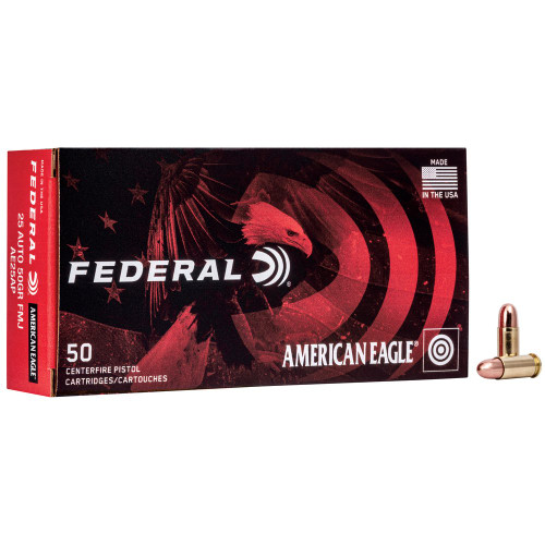 Federal American Eagle - 25 ACP, 50Gr, Full Metal Jacket, 50-Round Box