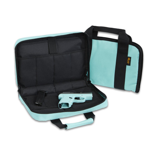 US PeaceKeeper Attache - Pistol Case, 12.5", 600 Denier Polyester, Robin's Egg Blue