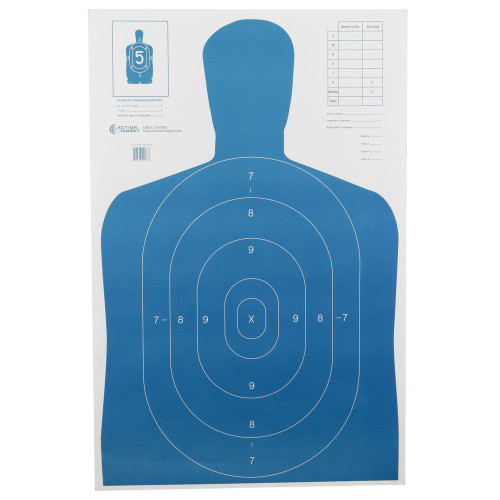 Action Target Economy - B-27E, Blue Silhouette Cut Off Below Ring 7