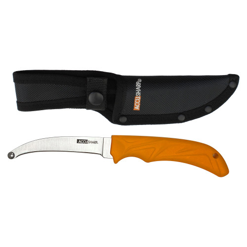 AccuSharp AccuZip Skinning Knife - Fixed Blade Knife, Plain, Orange