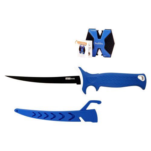 AccuSharp Fillet Knife - Fixed Blade Knife, Plain, Black