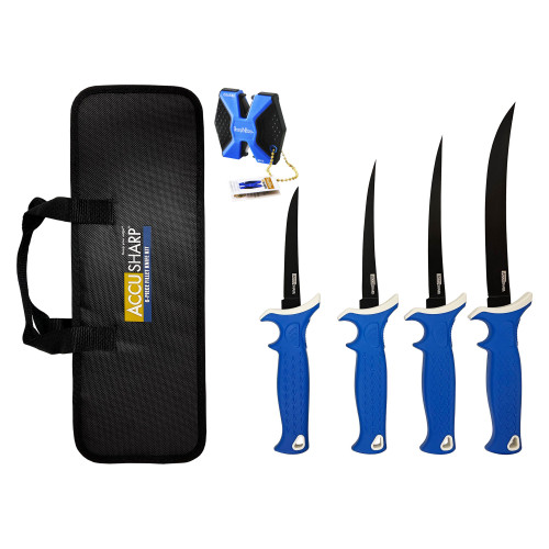 AccuSharp Fillet Knife - Fixed Blade Knife, Plain, Black