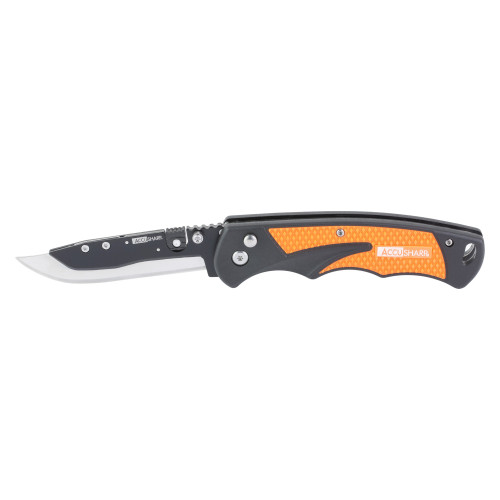 AccuSharp Razor Knife - Folding Knife, Plain, Black, Silver