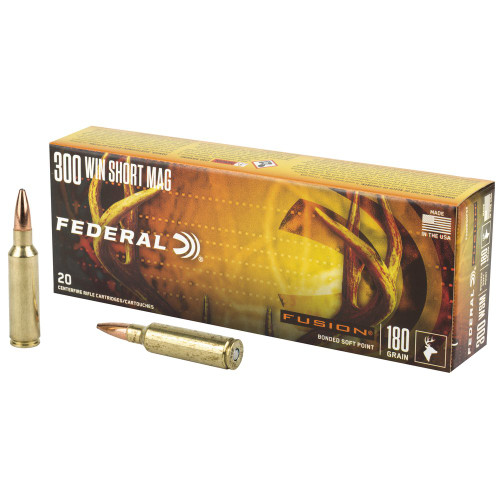 Federal Fusion - 300 Winchester Short Magnum, 180Gr, Boat Tail, 20-Round Box