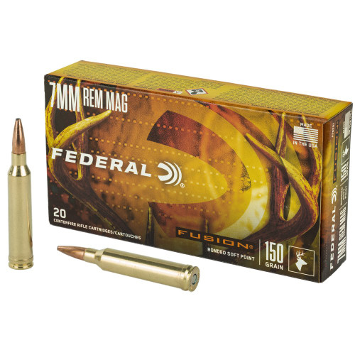 Federal Fusion - 7MM Remington Magnum, 150Gr, Boat Tail, 20-Round Box