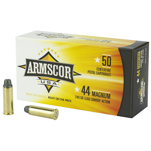Armscor Ammo - 44 Magnum, 240Gr, Semi Wadcutter, 50-Round Box