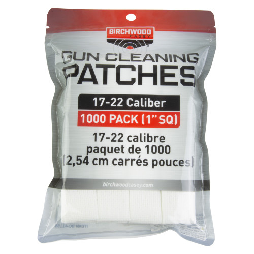 Birchwood Casey Patches, .17-.22 Caliber, 1" Square, 1,000 Pack
