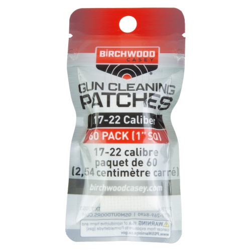 Birchwood Casey Patches, .17-.22 Caliber, 1" Square, 60 Pack