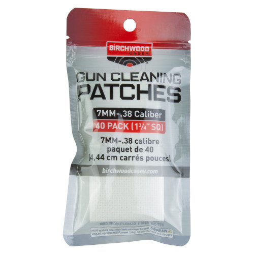 Birchwood Casey Patches, 7MM-38 Caliber, 1 3/4" Square, 40 Pack
