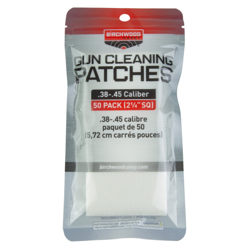 Birchwood Casey Patches, 38-45 Caliber, 2 1/4" Square, 50 Pack