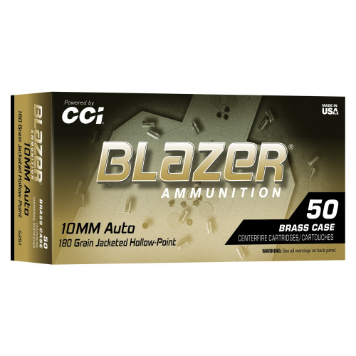 Blazer Ammunition Blazer Brass Hollow Point - 10MM, 180Gr, 50-Round Box