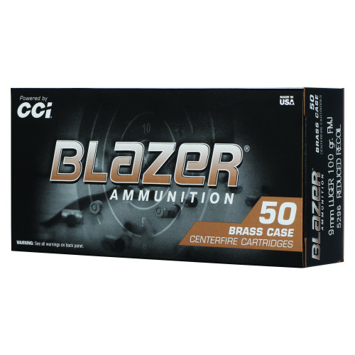 Blazer Ammunition Blazer Brass - 9MM, 100Gr, Full Metal Jacket, 50-Round Box