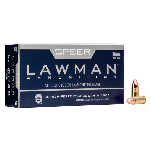 Speer Ammunition Speer Lawman - 9MM, 115Gr, Total Metal Jacket, 50-Round Box
