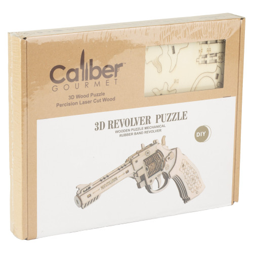 Caliber Gourmet Wood Revolver Puzzle, Brown