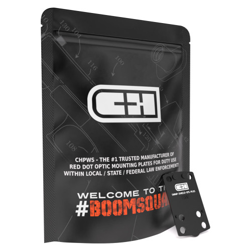 C&H Precision Optic Mounting Plate, For S&W Shield Plus to Holosun EPS/EPSC, Anodized Finish, Black, Includes Mounting Screws