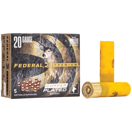 Federal Premium - 20 Gauge 3", 2 Buck, Buckshot, 5-Round Box