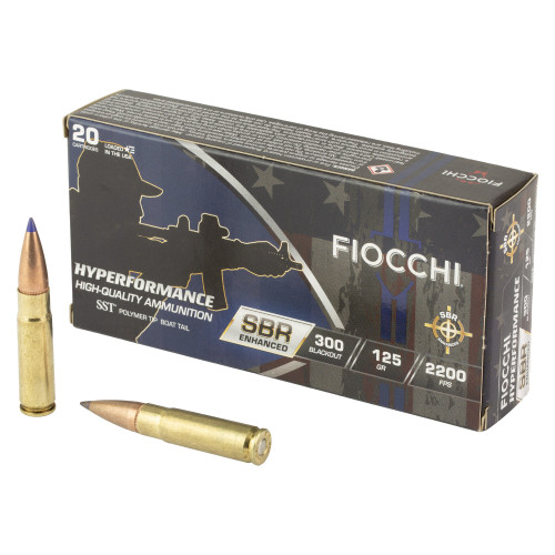 Fiocchi Ammunition Hyperformance SBR - 300 Blackout, 125Gr, SST, 20-Round Box