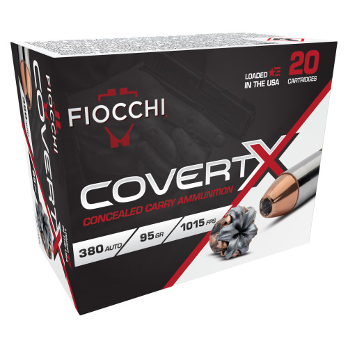 Fiocchi Ammunition COVERT X - 380 ACP, 95Gr, Hollow Point, 20-Round Box
