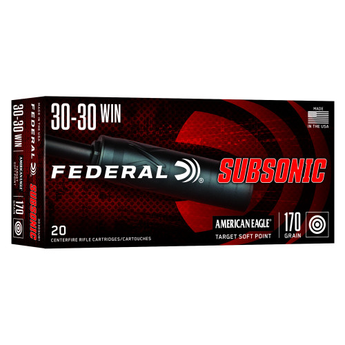 Federal Subsonic - 30-30 Winchester, 170Gr, Solid Base, 20-Round Box