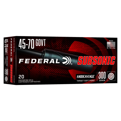 Federal Subsonic - 45-70 Government, 300Gr, Solid Base, 20-Round Box