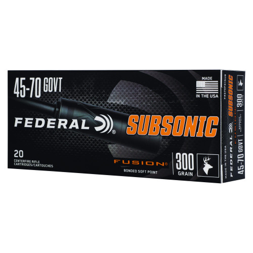 Federal Fusion - 45-70 Government, 300Gr, Solid Base, 20-Round Box