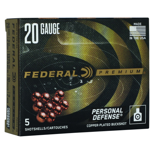Federal PERSONAL DEFENSE - 20 Gauge 2.75", 2 Buck, Copper, 5-Round Box