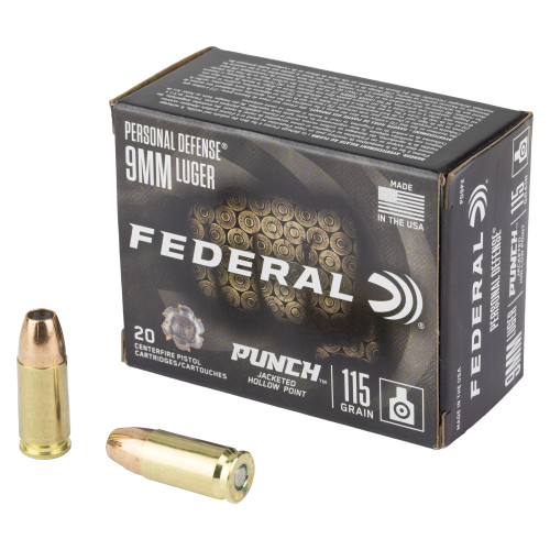 Federal Punch - 9MM, 115Gr, Hollow Point, 20-Round Box