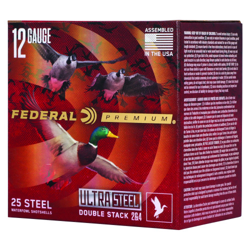 Federal Ultra Steel - 12 Gauge 3", #2 and #4, Steel Shot, 25-Round Box