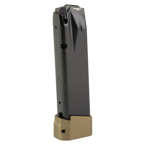 CANIK Magazine, 9MM, 21 Rounds (18 Round Magazine with +3 Extension), Fits Canik TTI Combat, Full Size, Black With +3 Bronze Extension