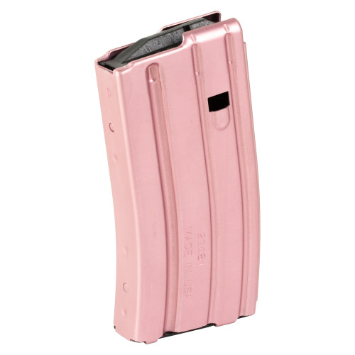 DURAMAG Magazine, 223 Remington/5.56 NATO/300 Blackout, 20 Rounds, Fits AR-15, Black AGF Follower, Aluminum, Pink