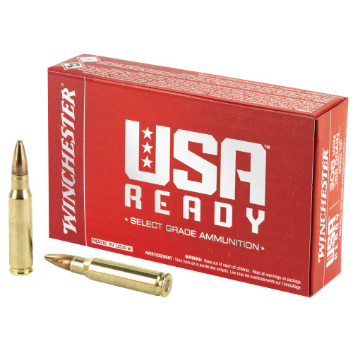 Winchester Ammunition USA Ready - 308 Winchester, 168Gr, Open Tip, 20-Round Box