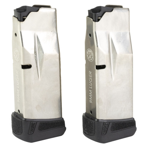 Ruger Magazine, 9MM, 12 Rounds, Fits Ruger MAX-9, Steel, Silver