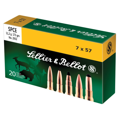 Sellier & Bellot Rifle - 7X57, 173Gr, Soft Point Cutting Edge, 20-Round Box