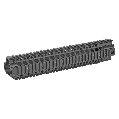 Midwest Industries Combat Rail T-Series, Free Float Handguard, 12.625" Length, Quad Rail, Includes Barrel Nut and Wrench, Fits AR-15, Black Anodized Finish