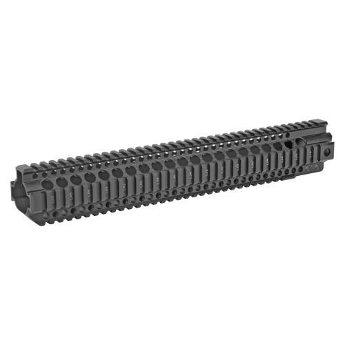 Midwest Industries Combat Rail T-Series, Free Float Handguard, 15" Length, Quad Rail, Includes Barrel Nut and Wrench, Fits AR-15, Black Anodized Finish