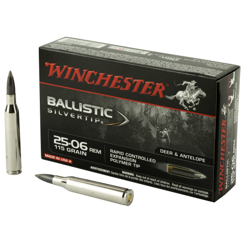 Winchester Ammunition Ballistic Silvertip 25-06 Remington 115Gr Polymer Tip [20 Round Box]