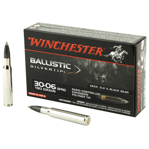 Winchester Ammunition Ballistic Silvertip - 30-06 Springfield, 180Gr, Polymer Tip, 20-Round Box