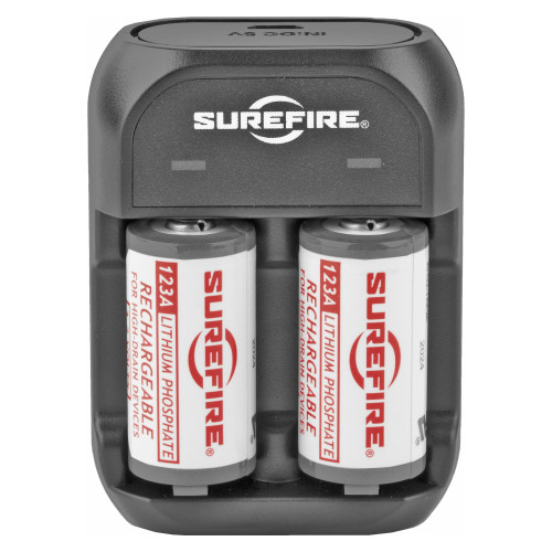 Surefire 2 Rechargeable LFP123 Batteries, Includes Charger
