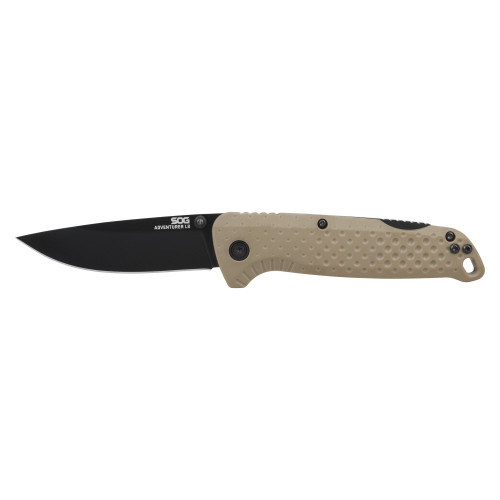 SOG Knives & Tools Adventurer - Folding Knife/Assisted, Straight, 3.5", Black